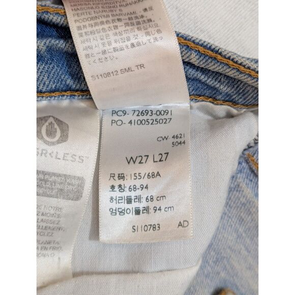 Levi’s Premium "Big E" Ribcage Straight Ankle Jeans W27 L27 Button Fly Raw Hem - Picture 5 of 10